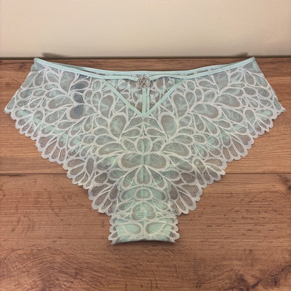 SAVAGE X FENTY Savage Not Sorry Lace Cheeky Panties Size 2X Mojito Green Sheer - Picture 5 of 9
